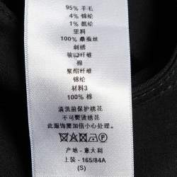 Pre Owned Christian Dior Black Heart Applique Wool Fencing Vest Top S 