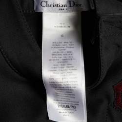 Pre Owned Christian Dior Black Heart Applique Wool Fencing Vest Top S 