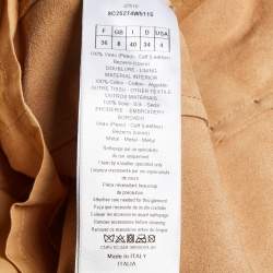 مملوكة مسبقًا Christian Dior Tan Abstract Animal Print Suede Fringed Jacket S