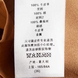 مملوكة مسبقًا Christian Dior Tan Abstract Animal Print Suede Fringed Jacket S