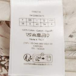 Pre Owned Dior White Printed Cotton Mini Dress S