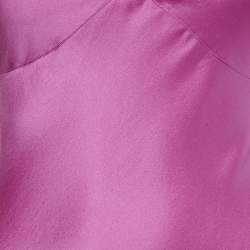 Pre Owned Christian Dior Pink Silk Ruched Neck Detail Camisole S 