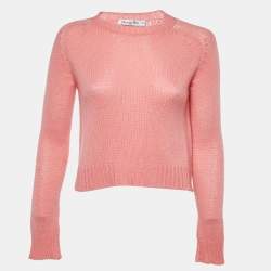 Pre Owned Christian Dior Pink J'Adior Cashmere Knit Sweater S
