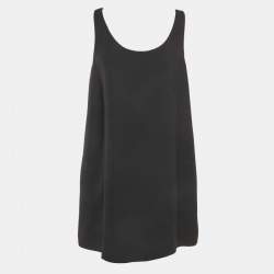 Pre Owned Christian Dior Black Wool Mini Shift Dress M