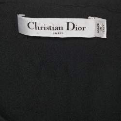 Pre Owned Christian Dior Black Wool Mini Shift Dress M