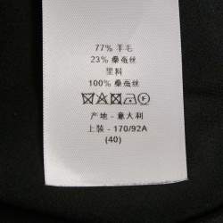 Pre Owned Christian Dior Black Wool Mini Shift Dress M