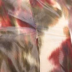 Pre Owned Dior Multicolor Printed Silk Belted Maxi Skirt M
