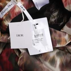 Pre Owned Dior Multicolor Printed Silk Belted Maxi Skirt M