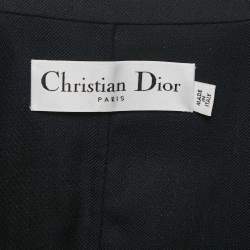 Pre Owned Christian Dior Grey Jacquard Blazer L