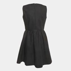 مملوكة مسبقًا Christian Dior Black Gabardine Heart Embroidered Mini Dress L