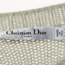 Pre Owned Dior Grey Cashmere J'adior8 Cropped Pullover S