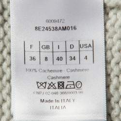 Pre Owned Dior Grey Cashmere J'adior8 Cropped Pullover S