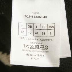 Pre Owned Christian Dior Black Patterned Cashmere Sweater Vest M