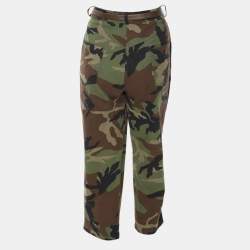 Pre Owned Dior Camouflage Stretch Cotton Capri Pants L