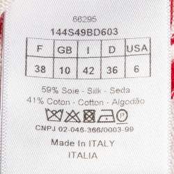 Pre Owned Dior White/Red Bodrum Striped Silk Knit Jumper M