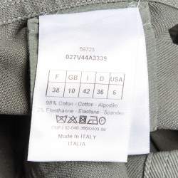 Pre Owned Dior Grey Denim Logo Embroidered Button Front Jacket M