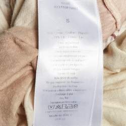 مملوكة مسبقًا Dior Pale Yellow Flower Print Cotton & Linen Crew Neck T-Shirt S
