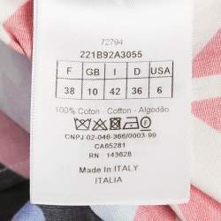 Pre Owned Dior Pink Printed Cotton Shirt & Midi Skirt Set M/L