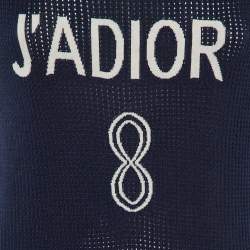 Pre Owned Dior Navy Blue J'Adior 8 Intarsia Knit Crew Neck Jumper S