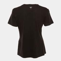 Pre Owned Dior Black Dior Addict Cotton & Linen Crew Neck T-Shirt S