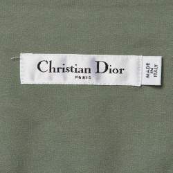Pre Owned Dior Sage Green Plumetis Tulle Midi Skirt S