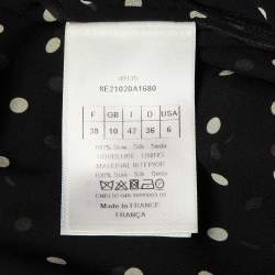 Pre Owned Dior Black Polka Dot Silk Overlay Skirt & Playsuit Set M