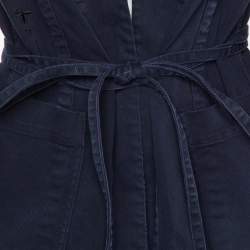 Pre Owned جاكيت ديور قطن أزرق كحلي بربط أمامي مقاس متوسط (ميد يم)