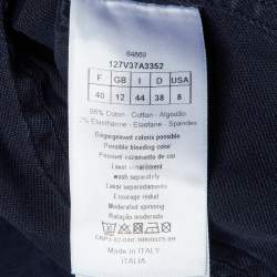 Pre Owned جاكيت ديور قطن أزرق كحلي بربط أمامي مقاس متوسط (ميديم)