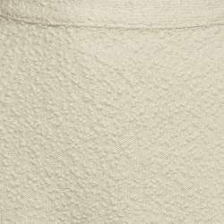 Pre Owned Christian Dior Off White Textured Wool Mini Skirt XL