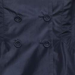 Pre Owned Dior Midnight Blue Silk Double Breasted Bar Jacket S