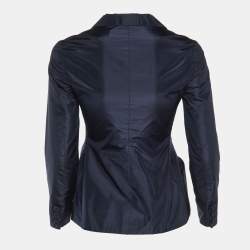 Pre Owned Dior Midnight Blue Silk Double Breasted Bar Jacket S
