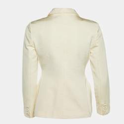 مملوكة مسبقًا جاكيت بليزر ديور قطن وحرير مصمم مقاس صغير