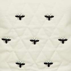 Pre Owned Dior Ivory Cotton Bee Bead Embroidered Strapped Vest M