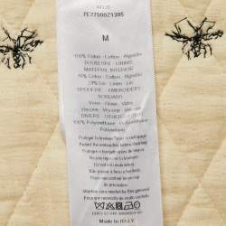 Pre Owned Dior Ivory Cotton Bee Bead Embroidered Strapped Vest M