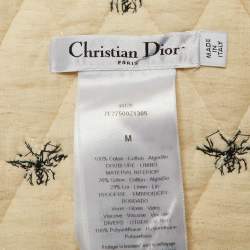 Pre Owned Dior Ivory Cotton Bee Bead Embroidered Strapped Vest M