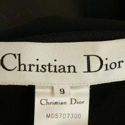 Pre Owned Christian Dior Vintage Black Stretch Knit Midi Dress M