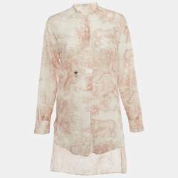 Pre Owned Christian Dior Pink Toile de Jouy Voile Tunic S