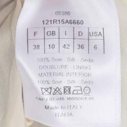 Pre Owned فستان ديور حرير طباعة نخيل بلون أزرق طوي طويل متوسط الحجم