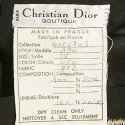 Pre Owned Christian Dior Vintage Black Embroidered Silk Midi Skirt M