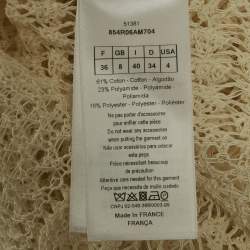 Pre Owned Dior Ecru White Patterned Cotton Blend Knit Midi Dress S