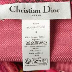 Pre Owned Christian Dior Pink Toile de Jouy Voyage Sarong Print Cotton Gabardine Pareo One Size