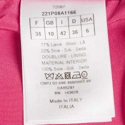 Pre Owned Dior Fuchsia Pink Wool Blend Straight Leg Trousers M 