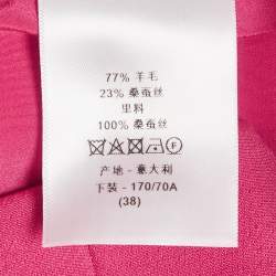 Pre Owned Dior Fuchsia Pink Wool Blend Straight Leg Trousers M 