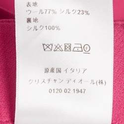 Pre Owned Dior Fuchsia Pink Wool Blend Straight Leg Trousers M 