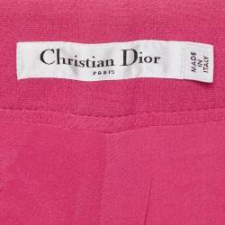 Pre Owned Dior Fuchsia Pink Wool Blend Straight Leg Trousers M 
