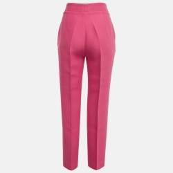 Pre Owned Dior Fuchsia Pink Wool Blend Straight Leg Trousers M 