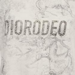 Pre Owned Dior White Diorodeo Jungle Print Cotton Linen T-Shirt M