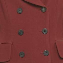 Pre Owned Christian Dior Burgundy Wool Blazer & Pants Suit Set M