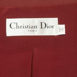 Pre Owned Christian Dior Burgundy Wool Blazer & Pants Suit Set M