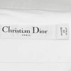Pre Owned Dior White CD Embroidered Cotton Poplin Shirt S 